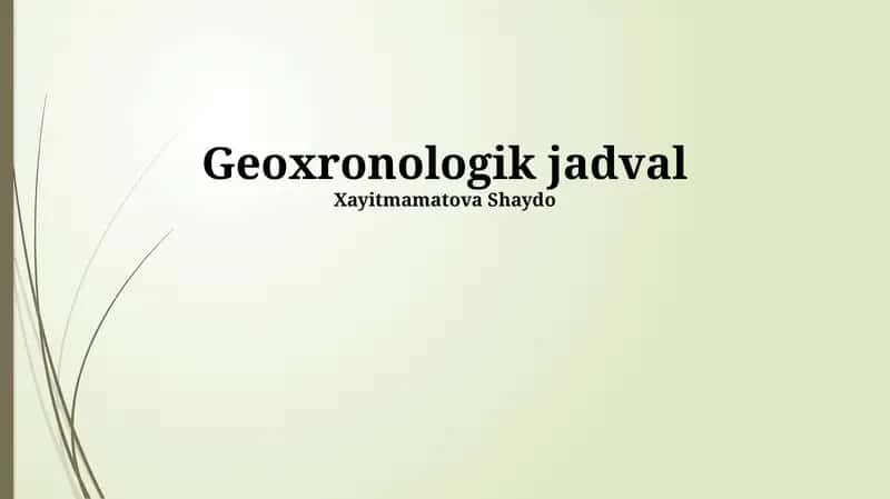 Geoxronologik jadval 1