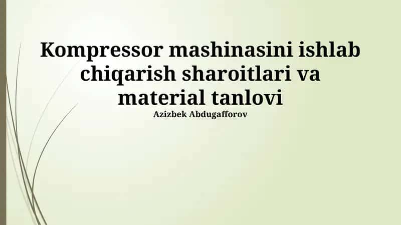 Materiallar Tanlash Mezonlari 1