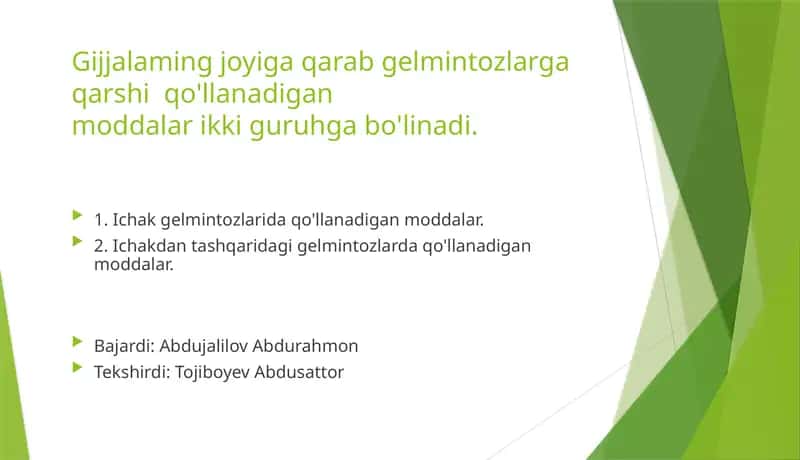Gelmintozlar va ularning to'g'risida 1