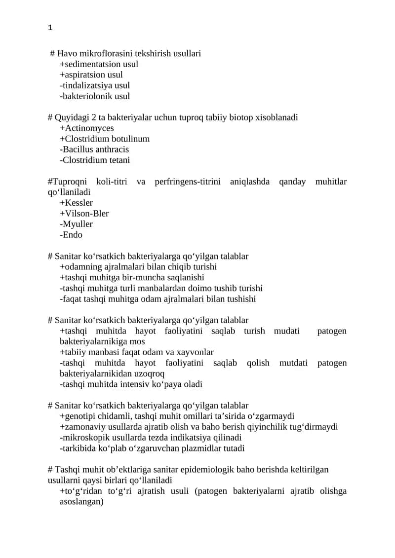 Havo mikroflorasini tekshirish usullari 1