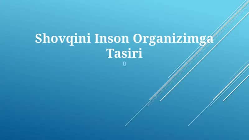 Shovqini Inson Organizimga Tasiri 1