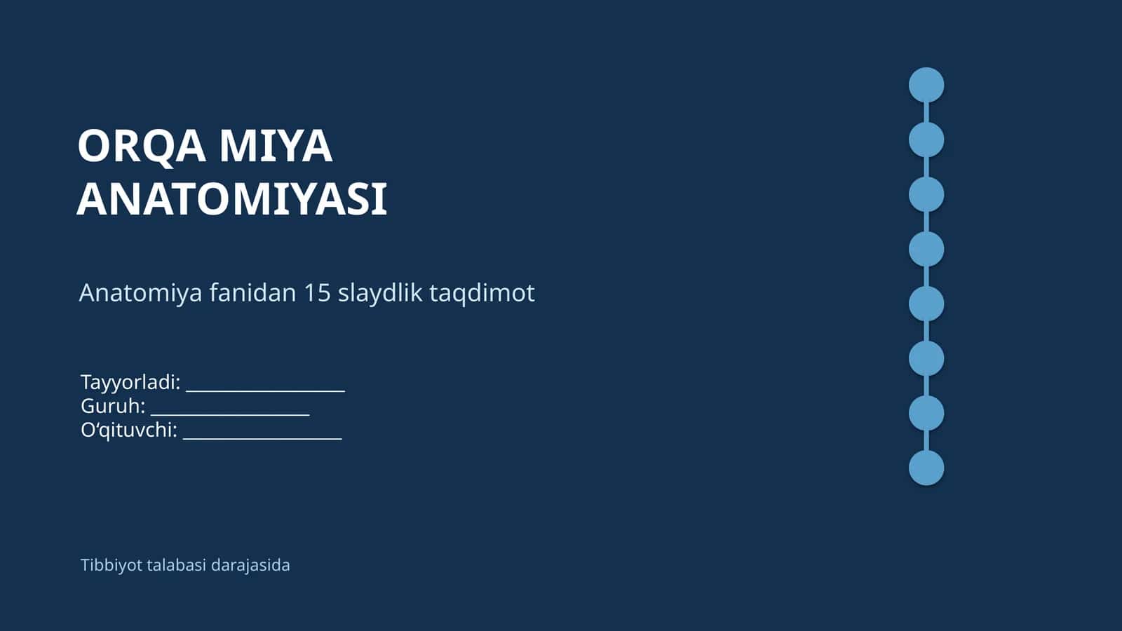 ORQA MIYAANATOMIYASI 1