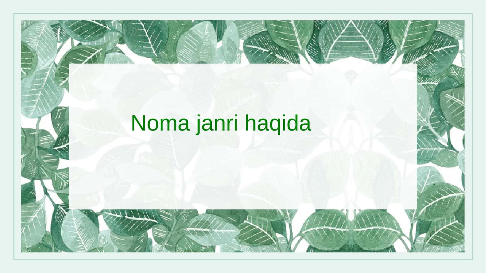 Noma janri haqida 1