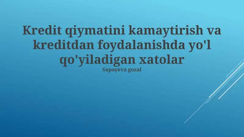 Kreditni Samarali Boshqarish Strategiyalari 1
