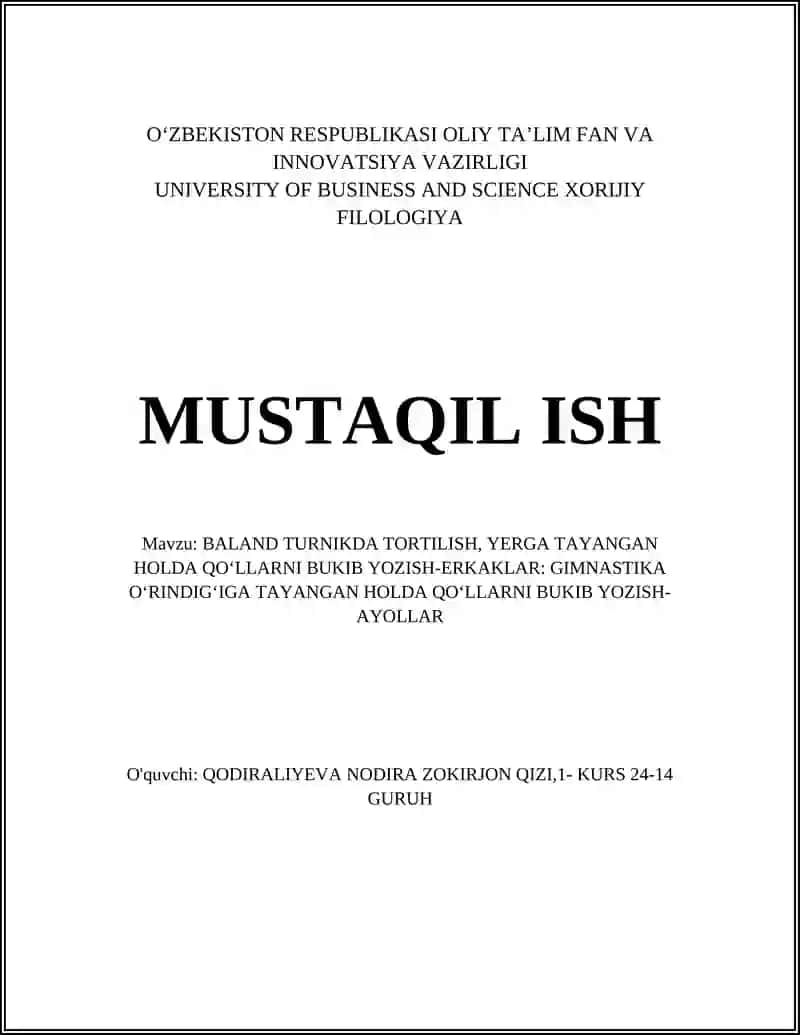BALAND TURNIKDA TORTILISH