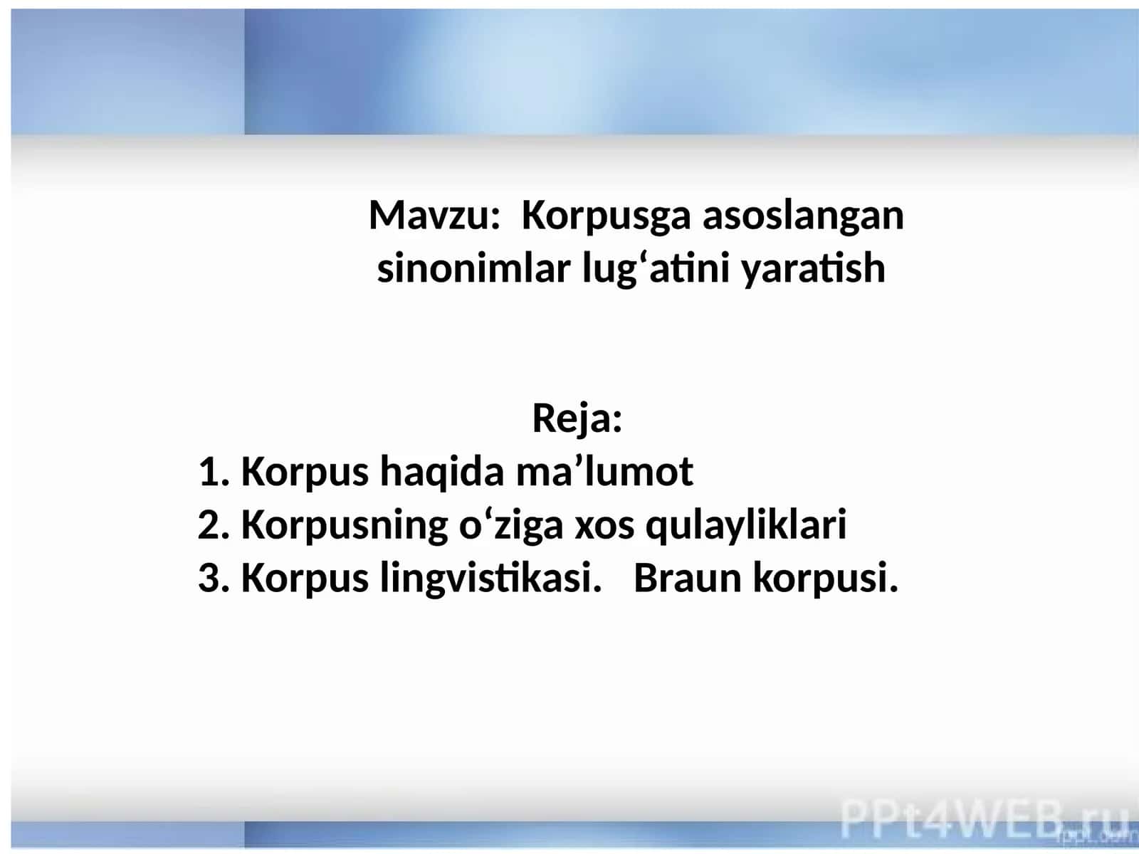 Korpusga asoslangan sinonimlar lugʻatini yaratish 1