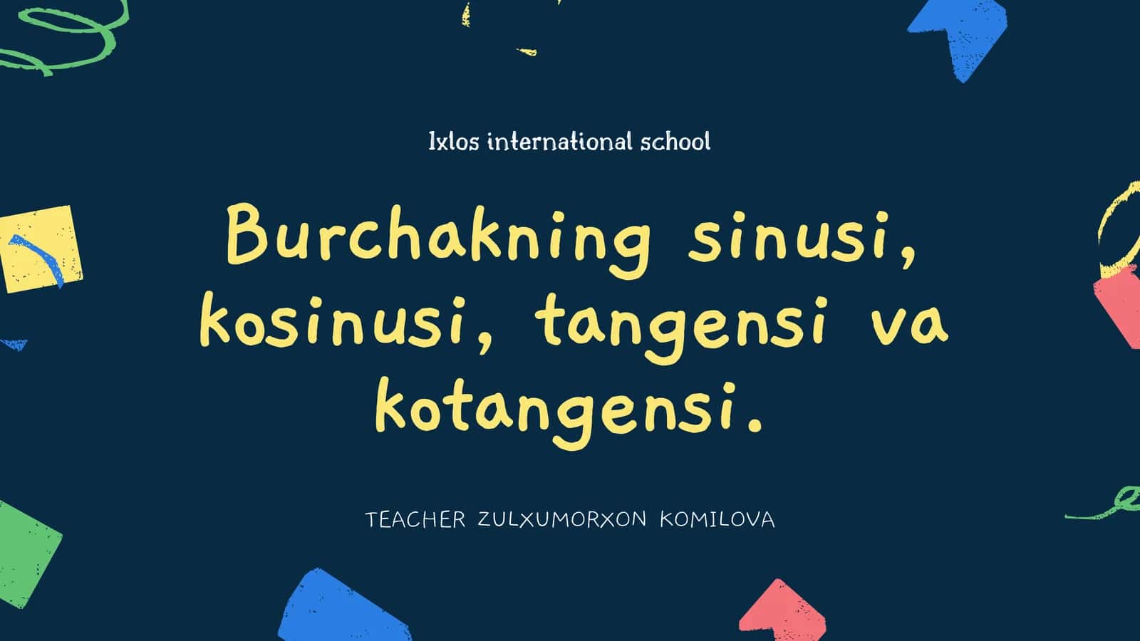 TRIGONOMETRIYA BO’LIMINING TARIXI 1