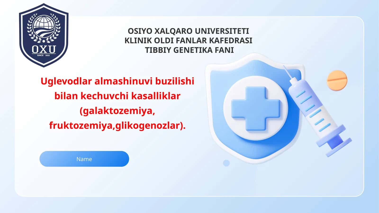 TIBBIY GENETIKA FANI 1