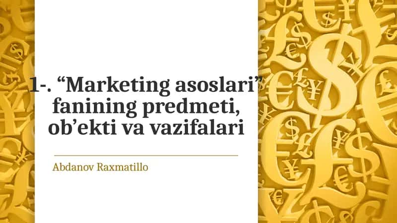 Marketing asoslari 1