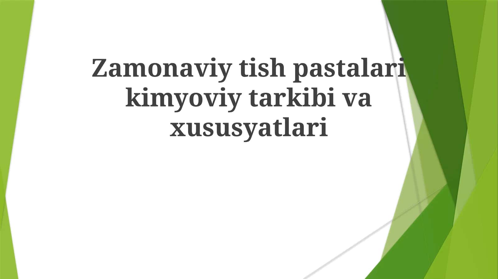 Zamonaviy tish pastalari kimyoviy tarkibi va xususiyatlari 1