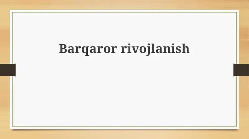 Turaqlı rawajlanıw 1