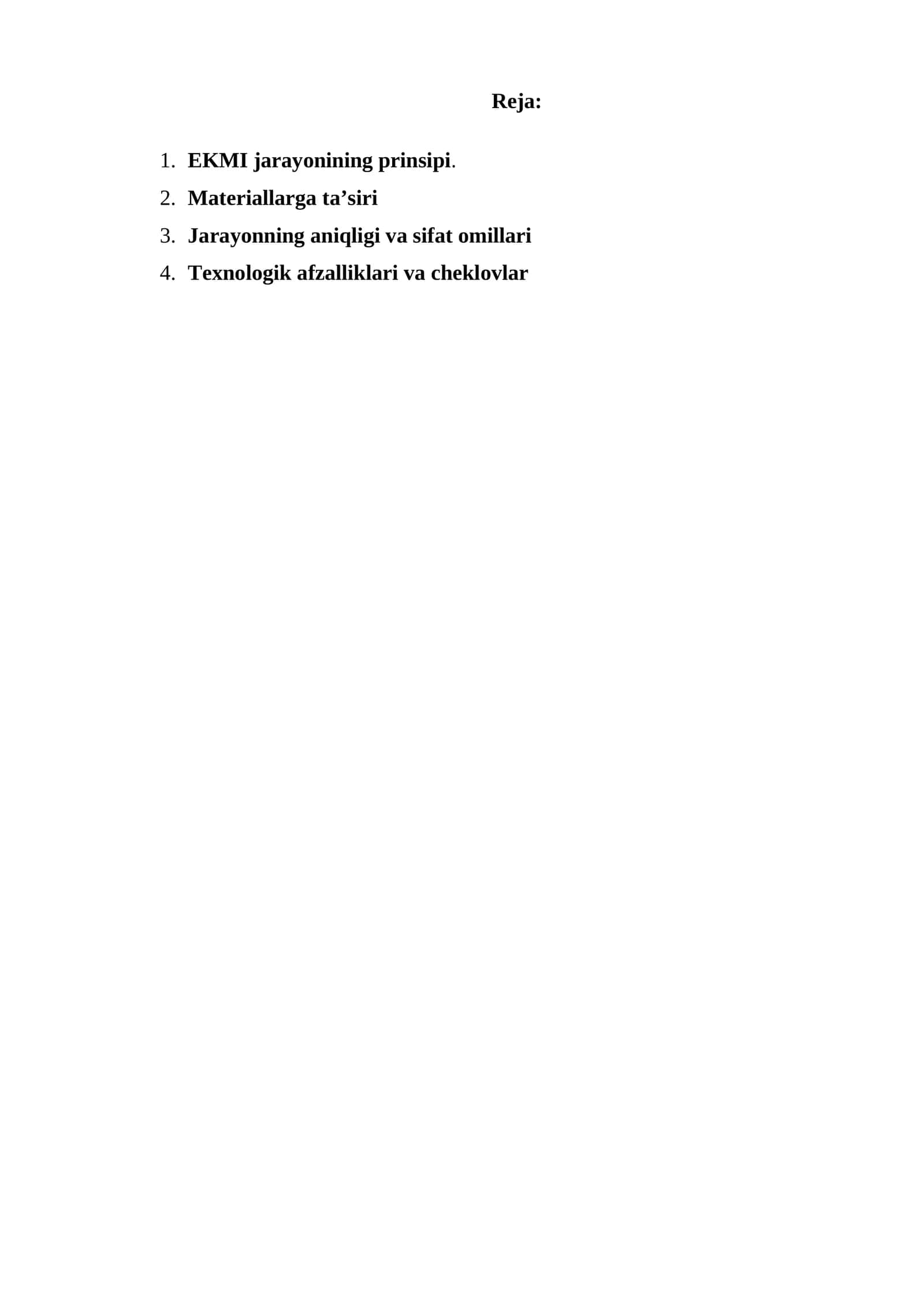 Elektr-kimyoviy mexanik ishlov berish (EKMI) 1