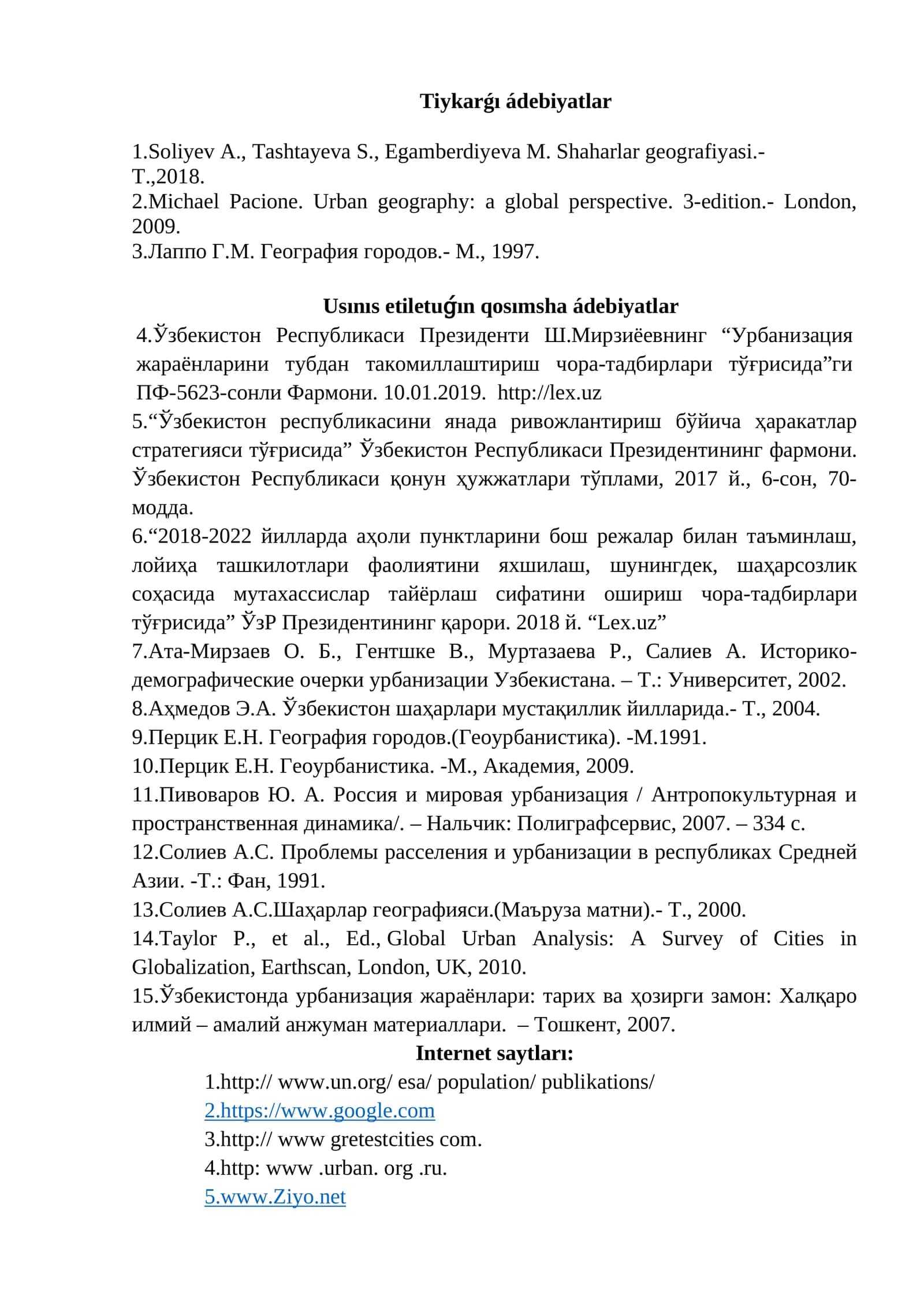 Tiykarǵı ádebiyatlar 1