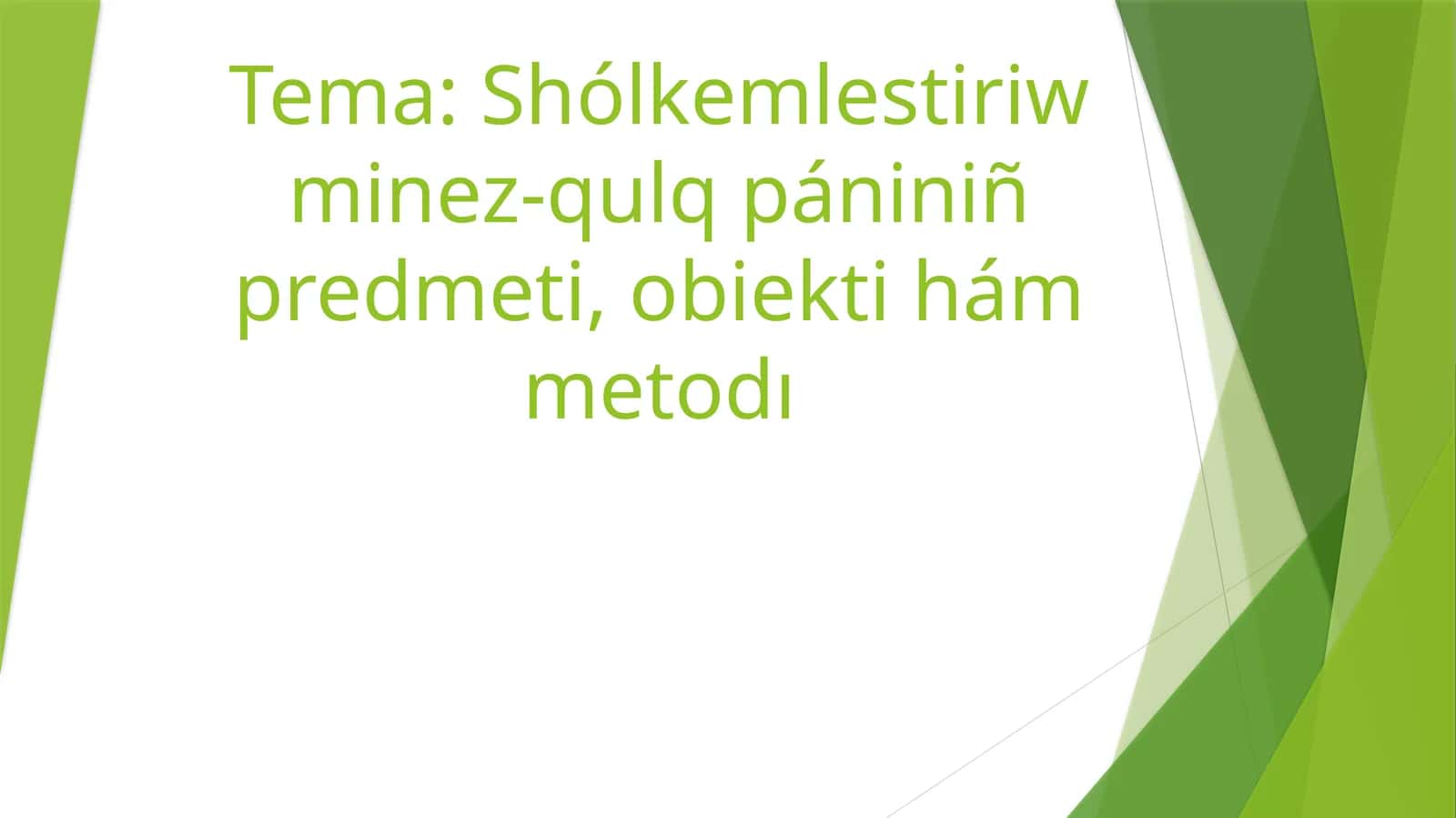 Shólkemlestiriw minez-qulq 1