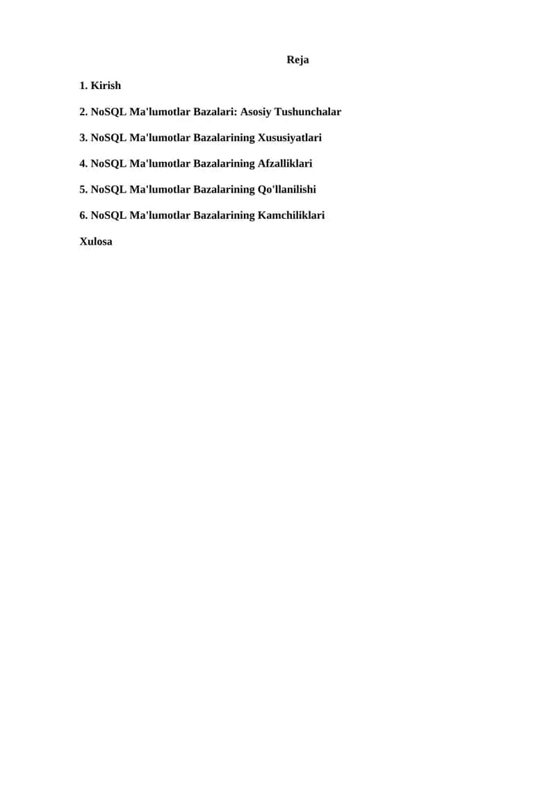 NoSQL Ma'lumotlar Bazalari 1