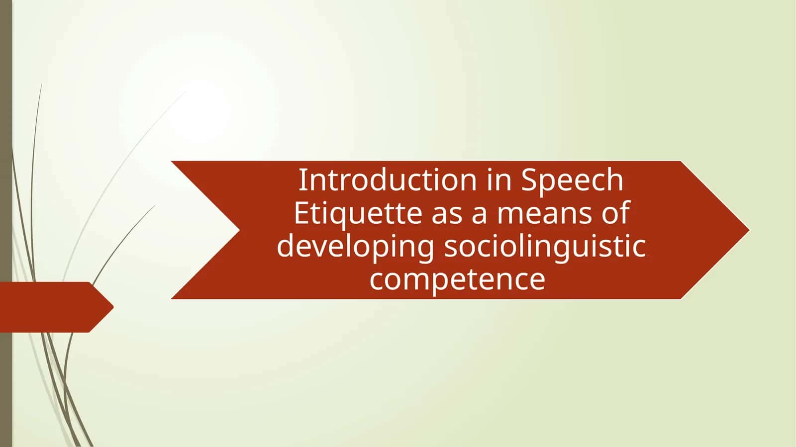 Speech Etiquette 1