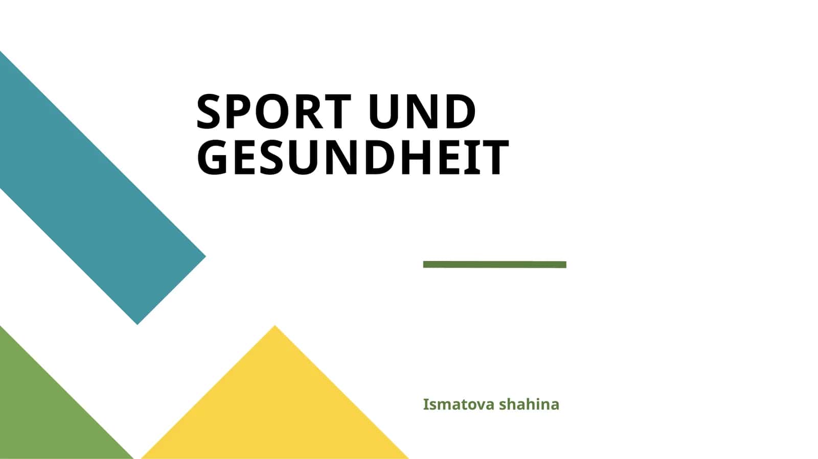 SPORT UND GESUNDHEIT 1