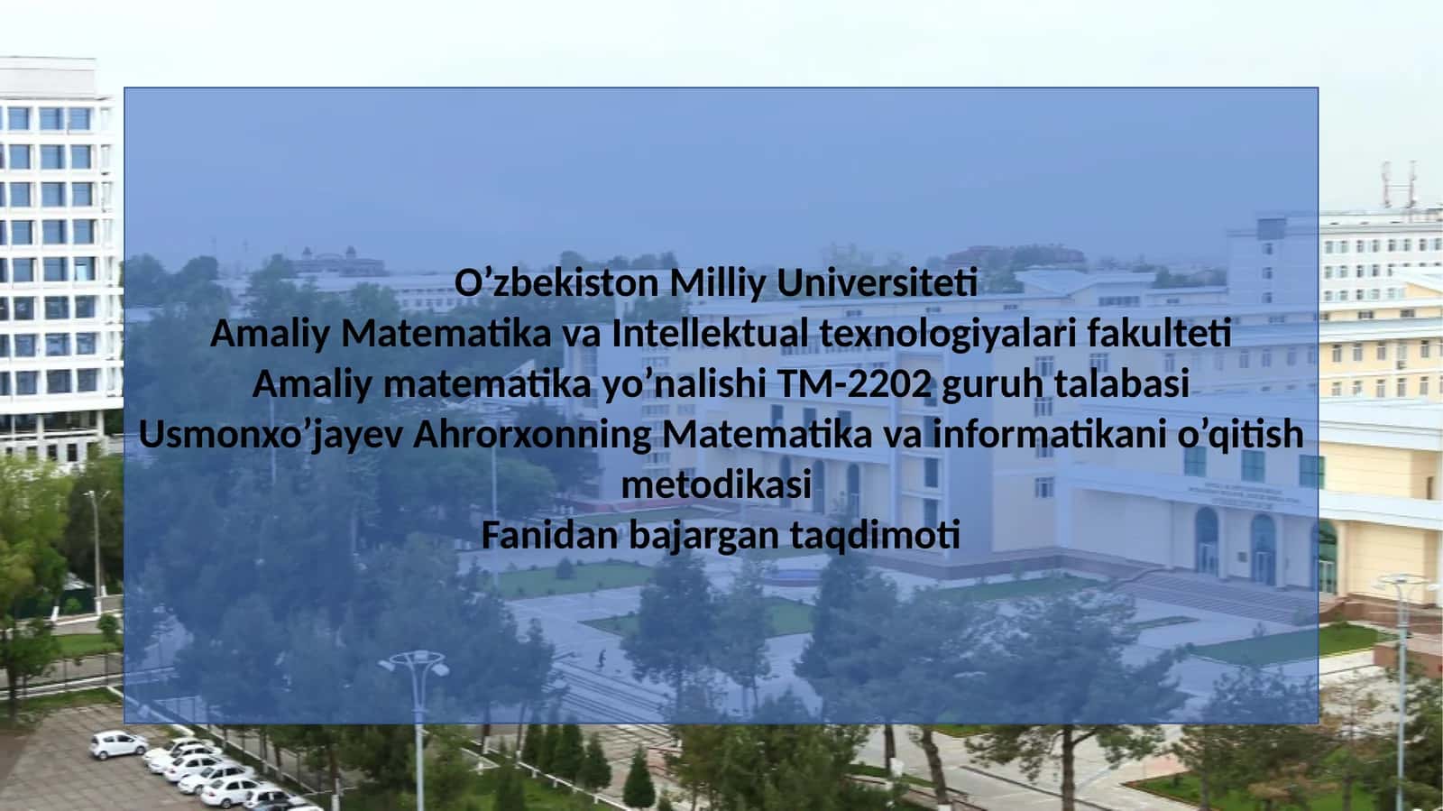 Matematika va informatika ni o'qitish metodikasi - foizlar 1