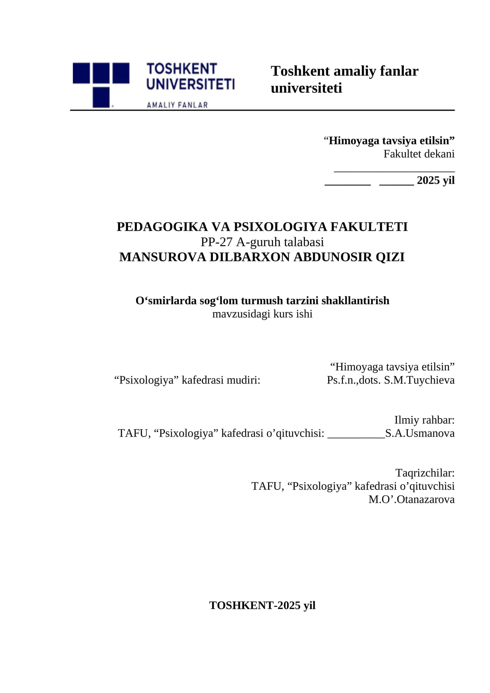 O‘smirlarda sog‘lom turmush tarzini shakllantirish 1