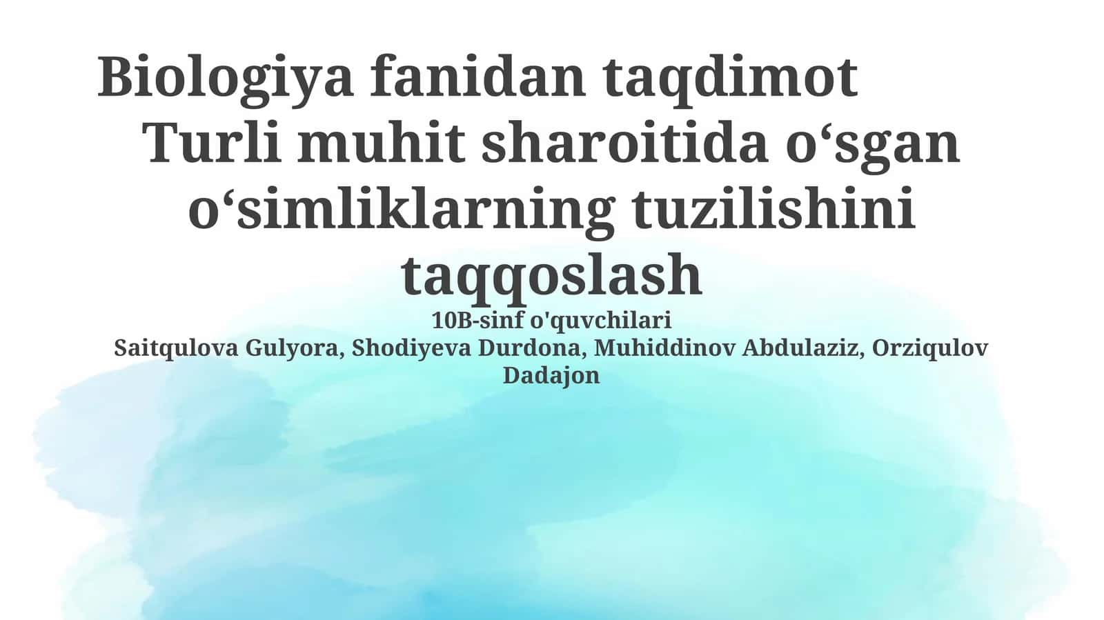 Biologiya fanidan taqdimot 1