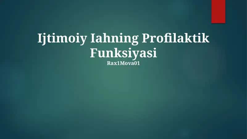 Ijtimoiy Iahning Profilaktik Funksiyasi 1