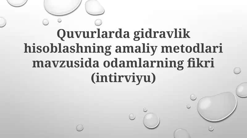 Gidravlik hisoblash 1