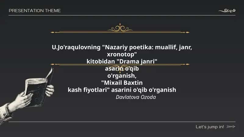 Nazariy poetika: muallif, janr, xronotop 1
