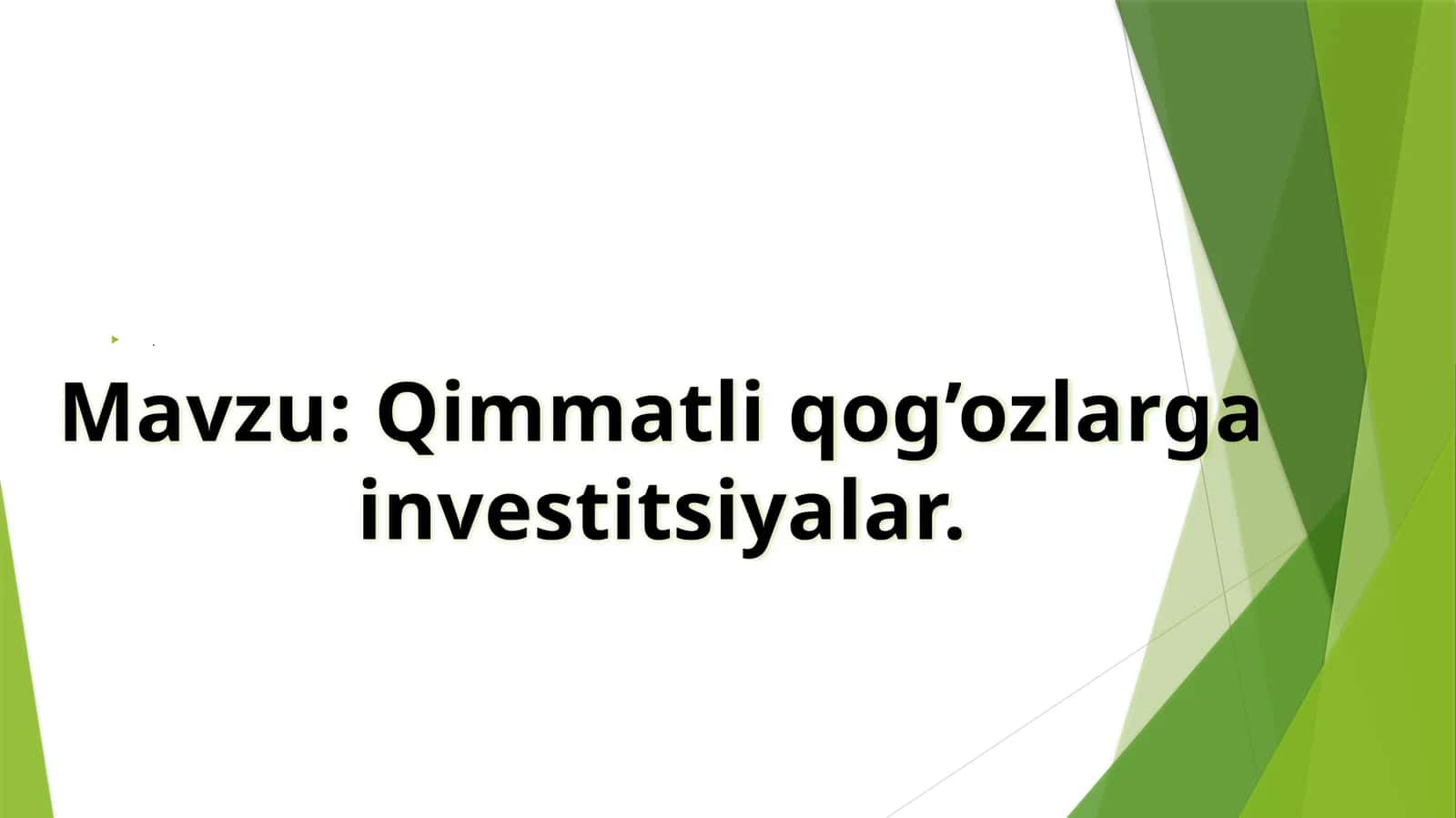 qimmatli qog'ozlar 1