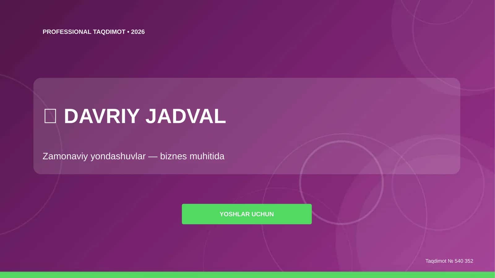 Davriy jadval: Zamonaviy yondashuvlar 1