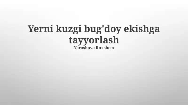 Kuzgi bug'doy ekish 1