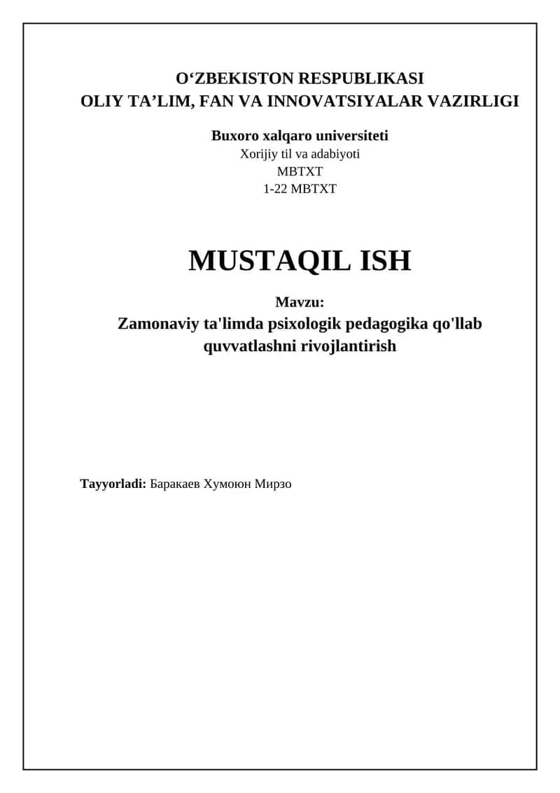 Zamonaviy ta'limda psixologik-pedagogik qo'llab-quvvatlash 1