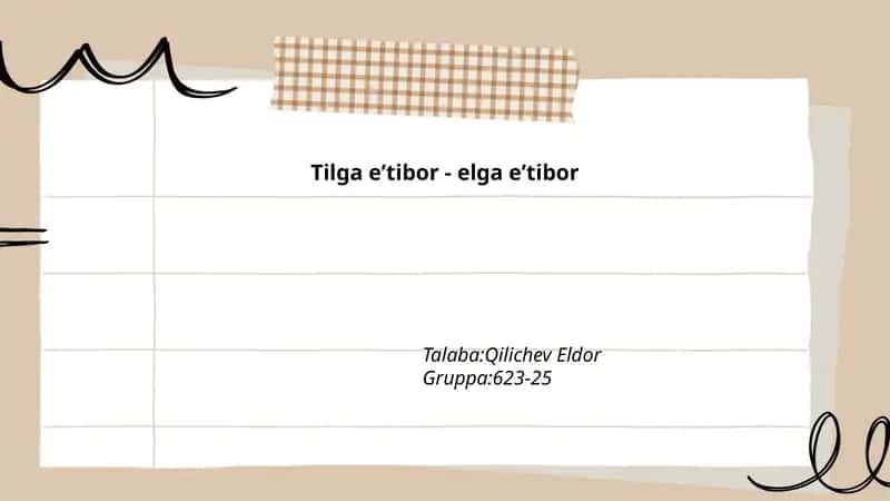 Tilga eʼtibor - elga eʼtibor 1