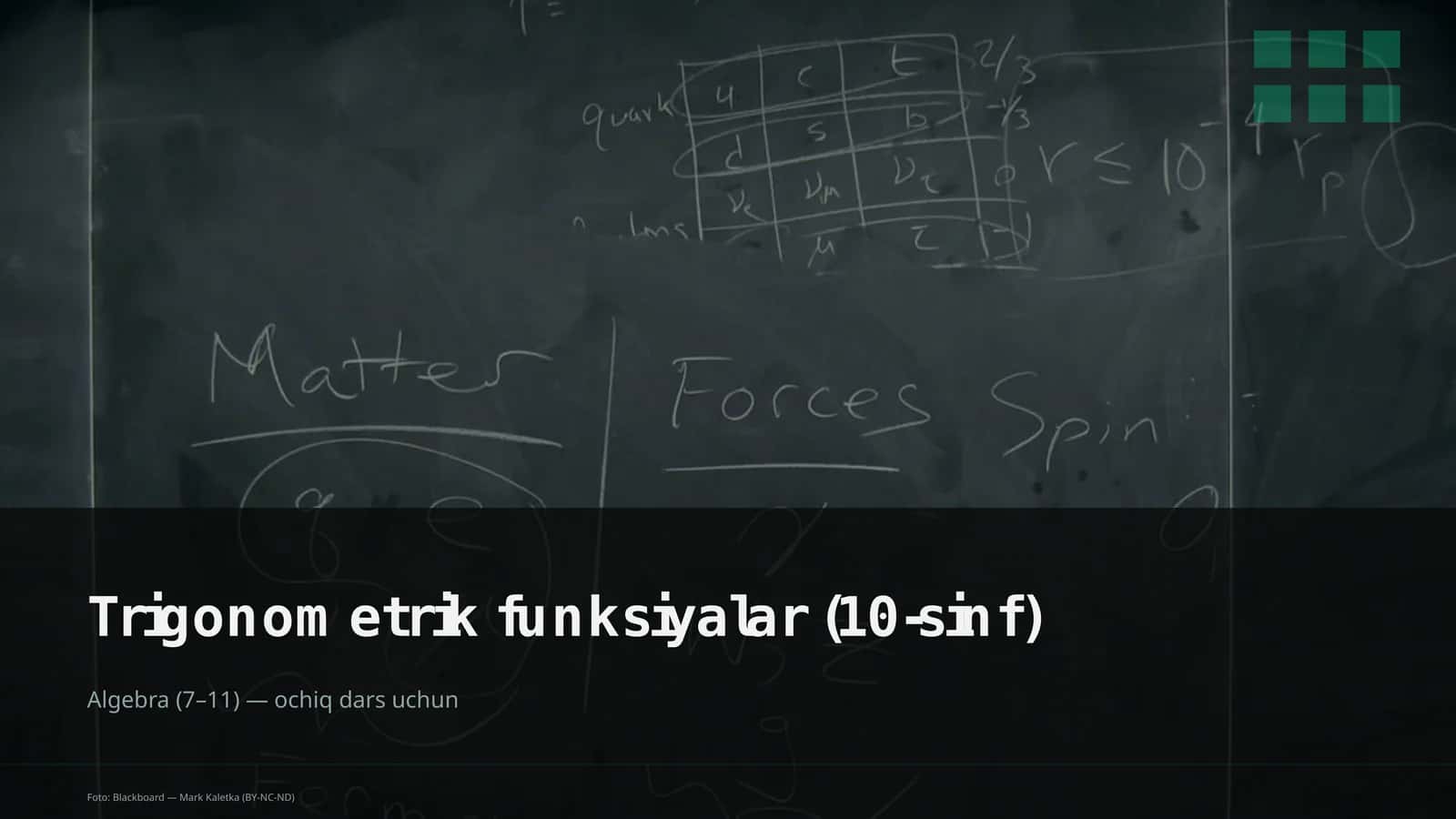 Trigonometrik funksiyalar (10-sinf) 1