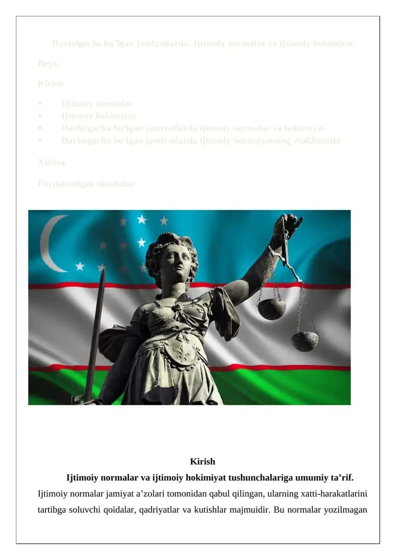 Ijtimoiy normalar va ijtimoiy hokimiyat 1