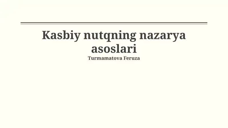 Retorika va Nutq Madaniyati 1