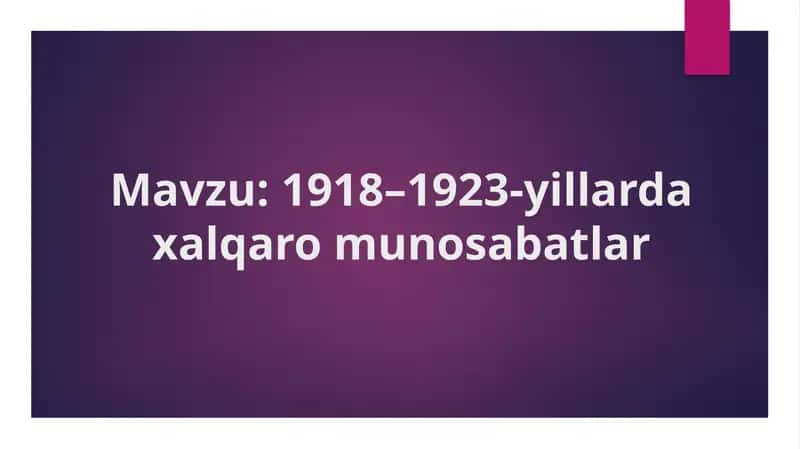 1918–1923-yillarda xalqaro munosabatlar 1