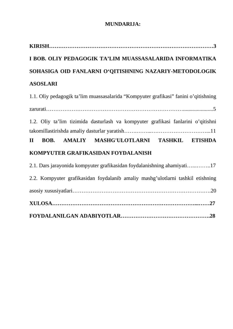 Mavzu: Oliy Pedagogik Ta’lim Muassasalarida Informatika Sohasiga oid Fanlarni O'qitishning Nazariy-Metodologik Asoslari 1