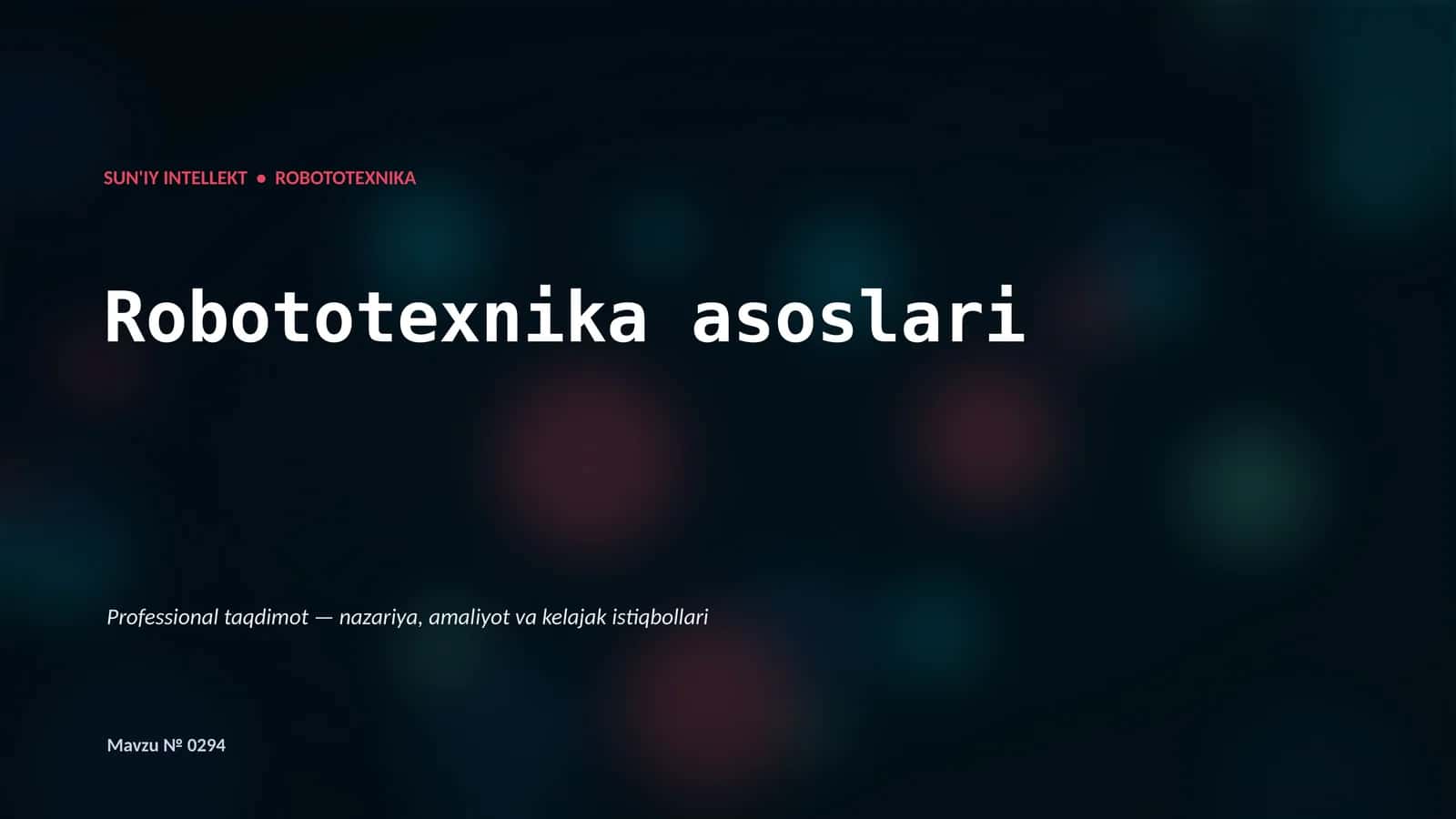Robototexnika asoslari 1