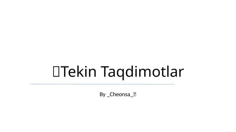Tekin Taqdimotlar 1
