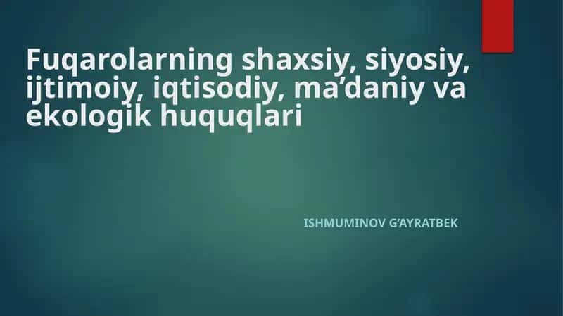 Fuqarolarning huquqlari 1