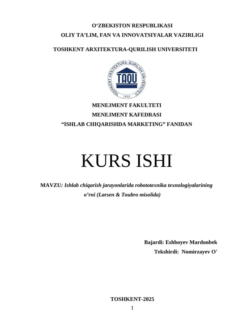 Ishlab chiqarishda markenting 1