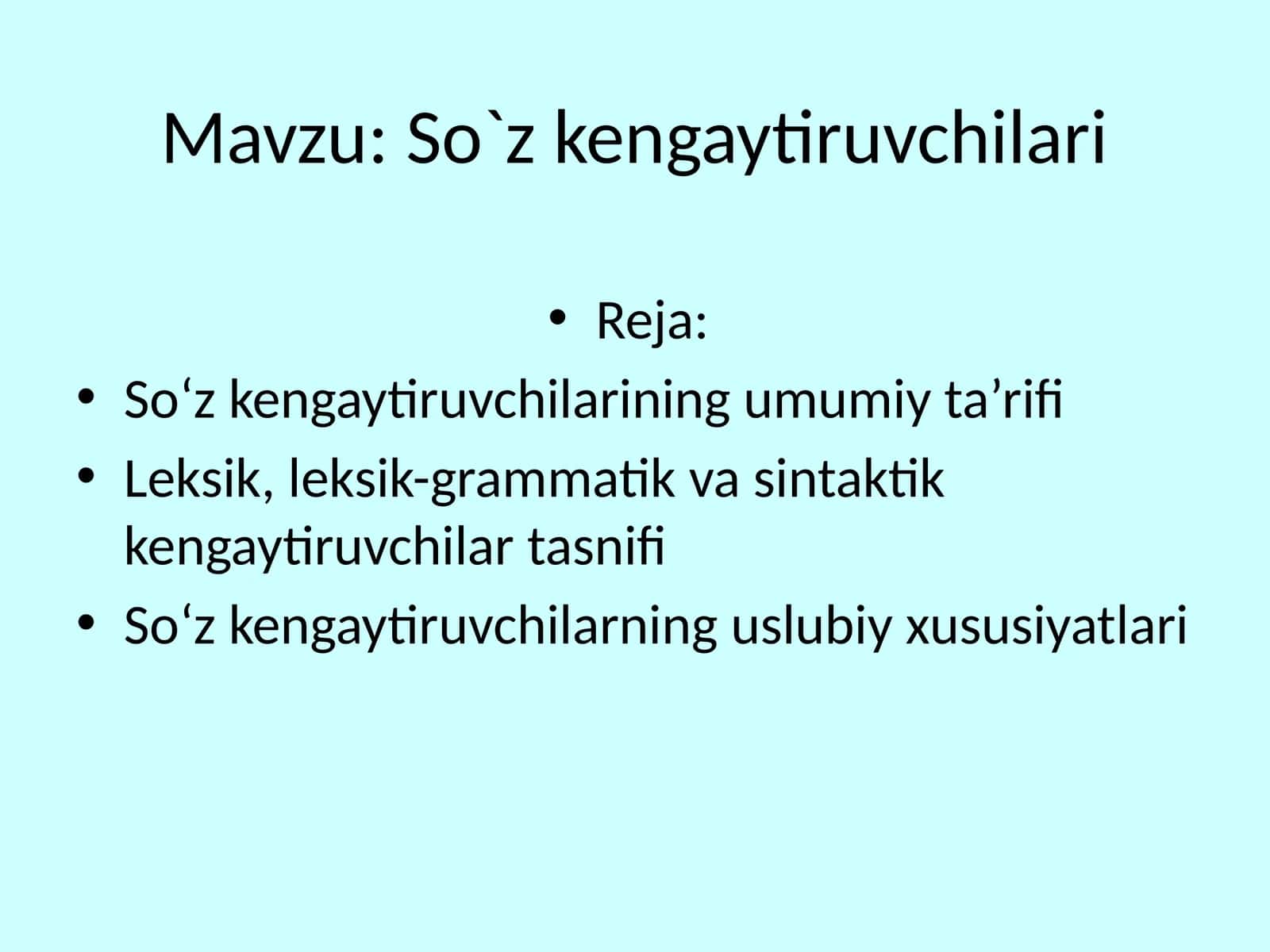 So`z kengaytiruvchilari 1