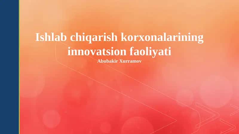 Innovatsion Faoliyat 1