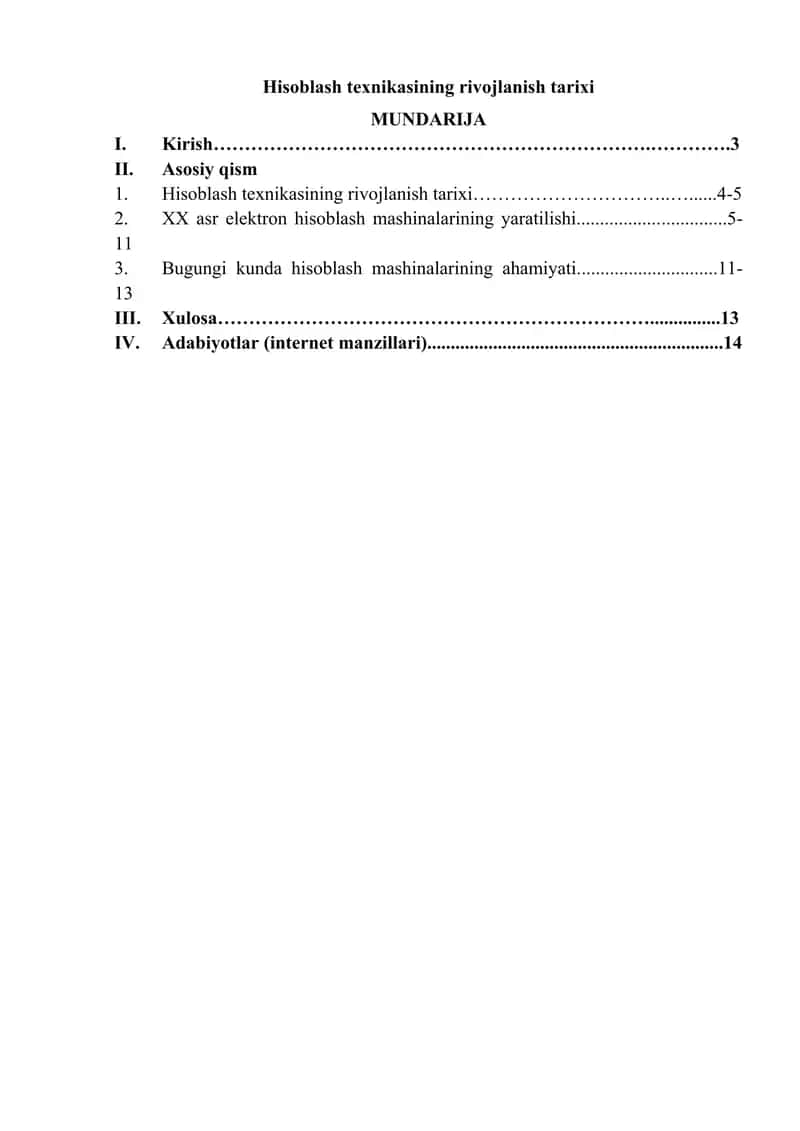 Hisoblash texnikasining rivojlanish tarixi 1