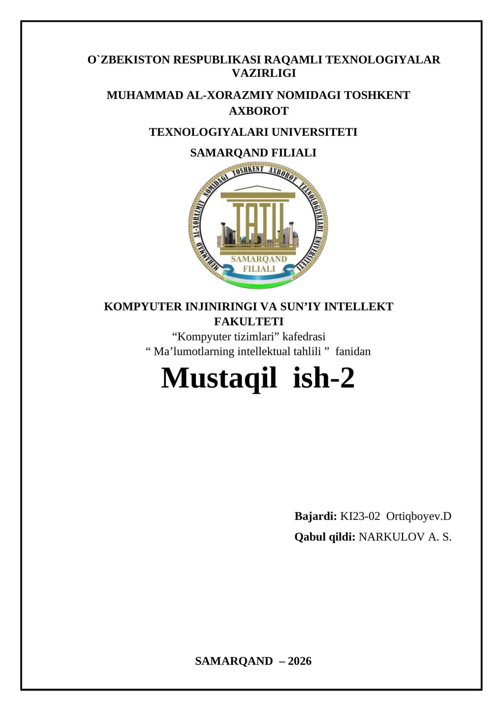 Data Mining Masalalarini Holatlar Fazosida Tasvirlash Usullari 1