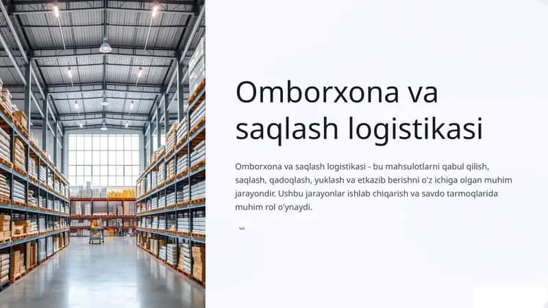 Omborxona va saqlash logistikasi 1