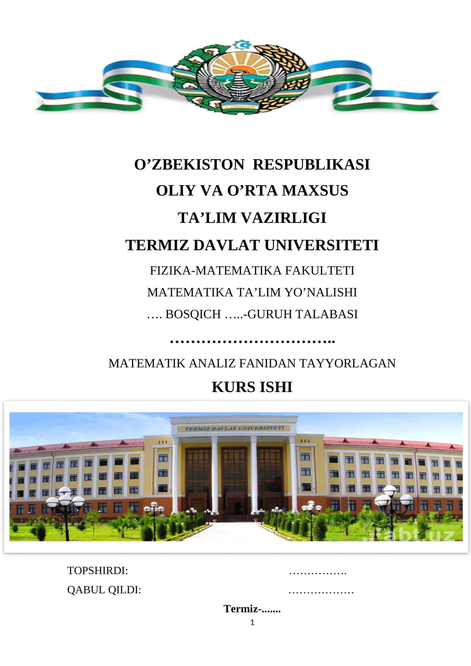 Ikkimchi tur sirt egri chiziqli integral 1