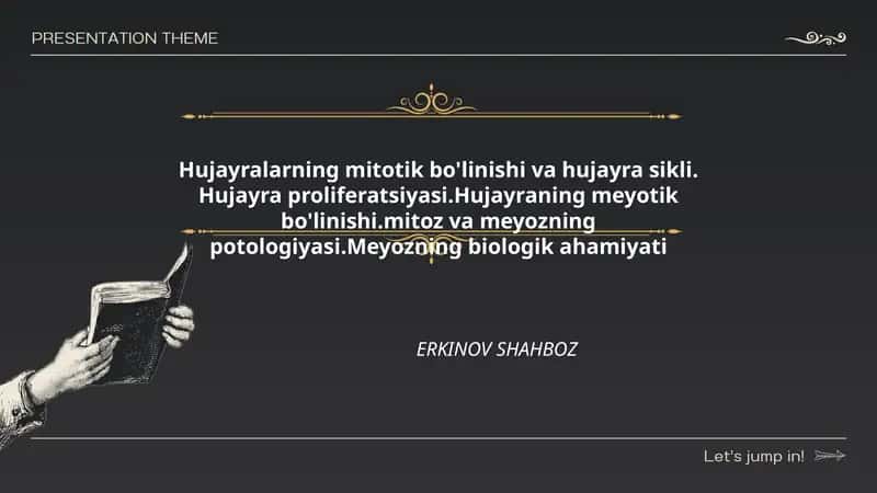 Hujayralarning mitotik bo'linishi va hujayra sikli 1