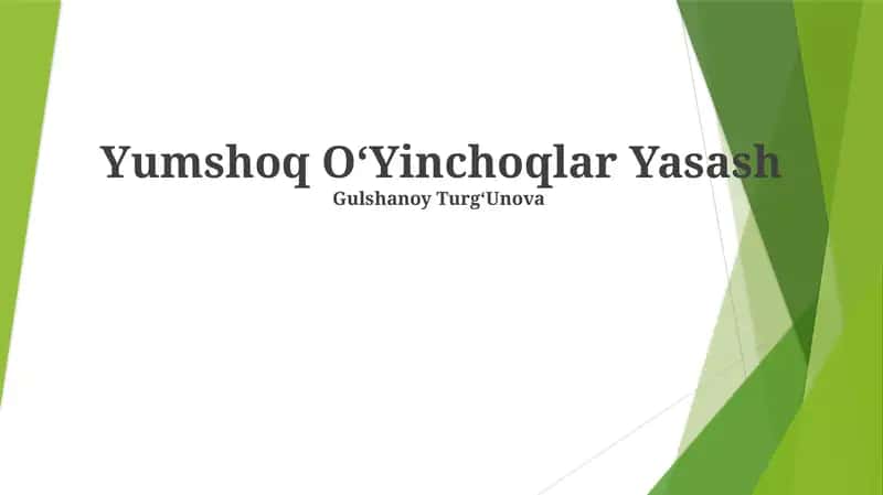 Yumshoq OʻYinchoqlar Yasash 1