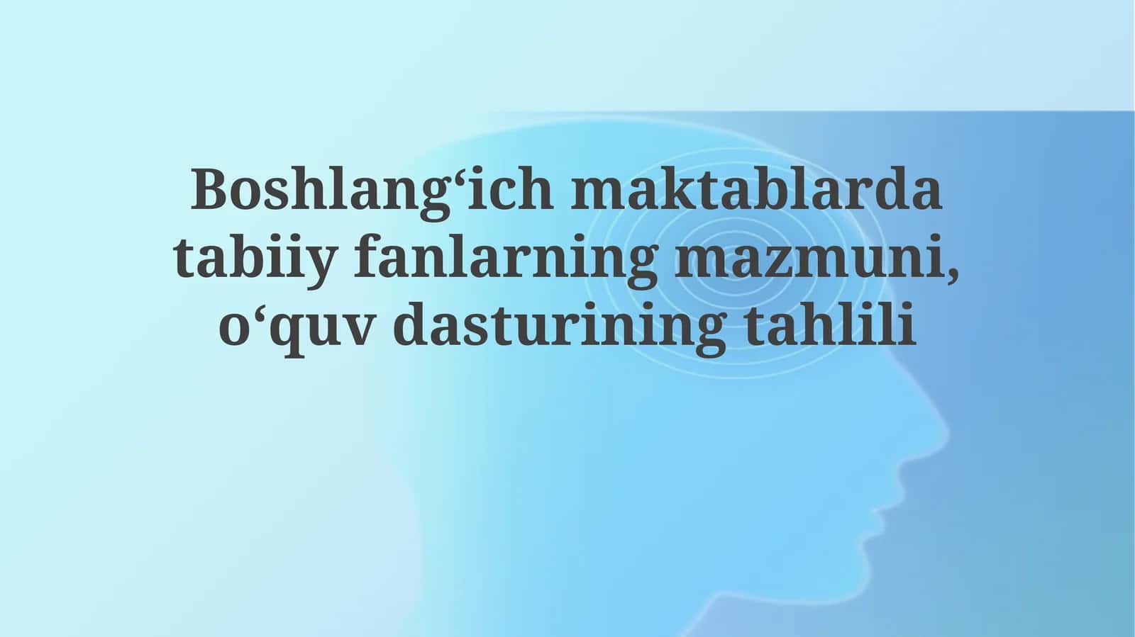Tabiiy fanlar ta'limi 1